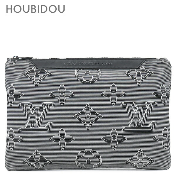 ＼最大限度5万円銀行割引引き換え証 寸法押さえる／ ルイヴィトン Louis Vuitton 二番目御徒面子 ポシェット リヴァーシブル ナイロン なめし革 黒いこと系×虹霓 引っ敷き黒いこと金具 クラッチペダル 合切袋  M68777 FH4149【中古】