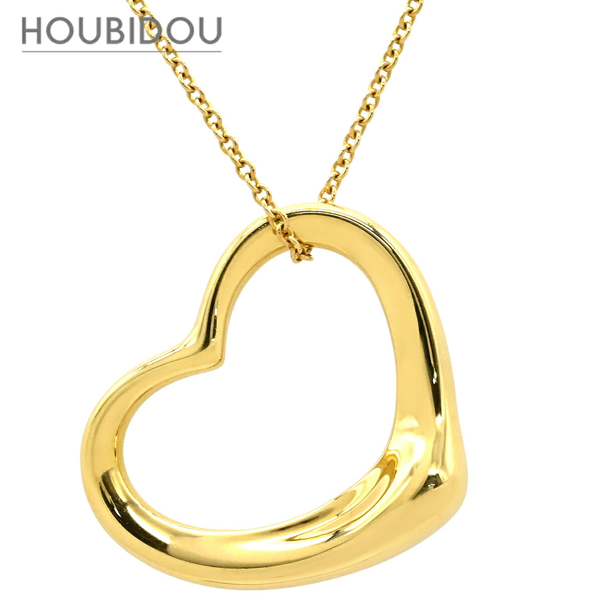 ティファニー Tiffany & Co ネックレス オープンハート イエローゴールド T＆Co. 18K 18金 750 YG エルサペレッティ 【中古】｜HOUBIDOU 心斎橋店
