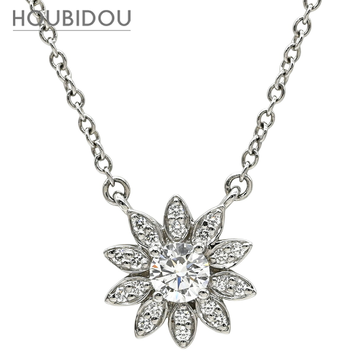 ティファニー Tiffany & Co ネックレス エンチャント フラワー ダイヤ ペンダント プラチナシルバー T&Co. プラチナ 950 花モチーフ 【箱】【中古】|HOUBIDOU 心斎橋店