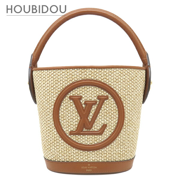 ルイヴィトン LOUIS VUITTON 2WAY御徒面子 プティ 井戸釣瓶 ラフィア カルメ焼 ゴールド金具 LVロゴタイプ 春月 インザシティ  M59962  RFID 【保護すること袋】【中古】