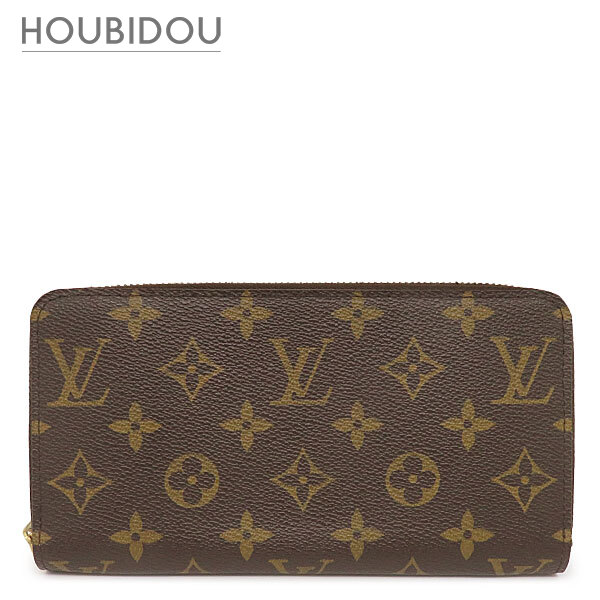 ルイヴィトン LOUIS VUITTON 長金入れ ジッピー ウォレット モノグラム帆布 モノグラム ゴールド金具 茶 ラウンドチャック 旧型  M42616 CA2078 【箱】【中古】