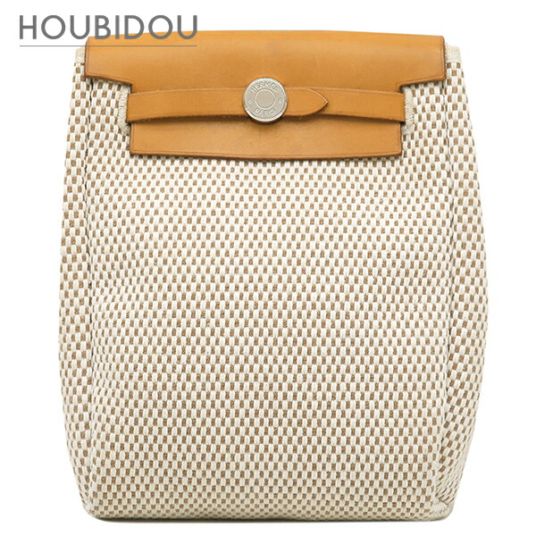 エルメス HERMES ショルダーバッグ 叫び泣き御徒面子 TPM トワルGM ヴァッシュハンター 自然的×黒いこと しろがね色金具 茶 黒  □曖昧模糊たる【中古】