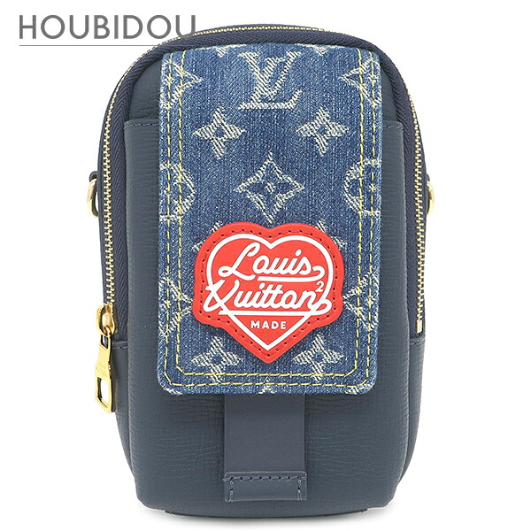 ルイヴィトン LOUIS VUITTON ショルダーバッグ ダブル 電話機車寄せ モノグラムジーンズ トリヨンレザー 米国海軍 ゴールド金具 NIGO共同研究 LV スクエアード 寄せあわせ  M81060 RFID 【保護すること袋】【中古】