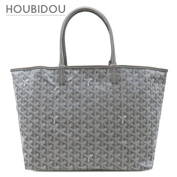 ゴヤール GOYARD トートバッグ サンルイPM PVC上塗り帆布 ゴヤールディンキャンバス シュヴロッシュカーフスキン 薄墨色 リヴァーシブル 杉綾模様  STLOUIPMLTY07CL07P 【保護すること袋】【中古】