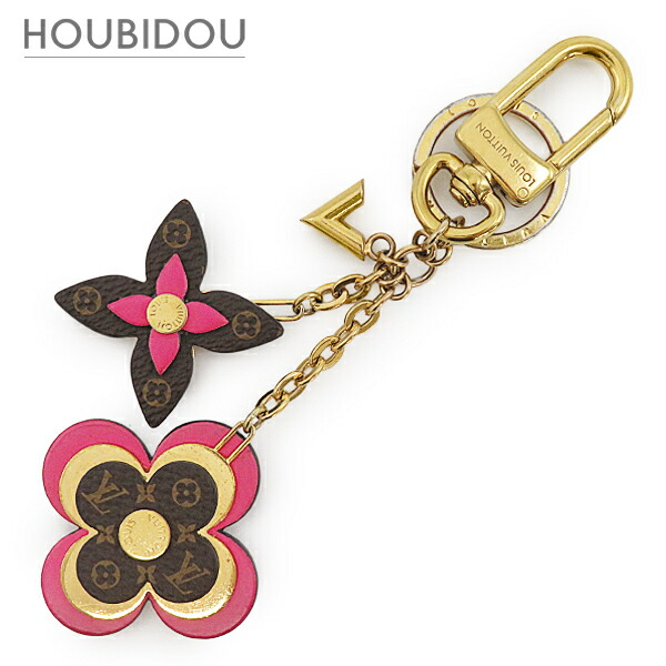 ルイヴィトン LOUIS VUITTON 足がかり輪っか キーホルダー ブルーミング お花 モノグラム帆布 なめし革 金属元素 モノグラム×サクラ色 ゴールド金具 御徒面子惹き付ける 花  M63084 OB3274 【箱】【中古】