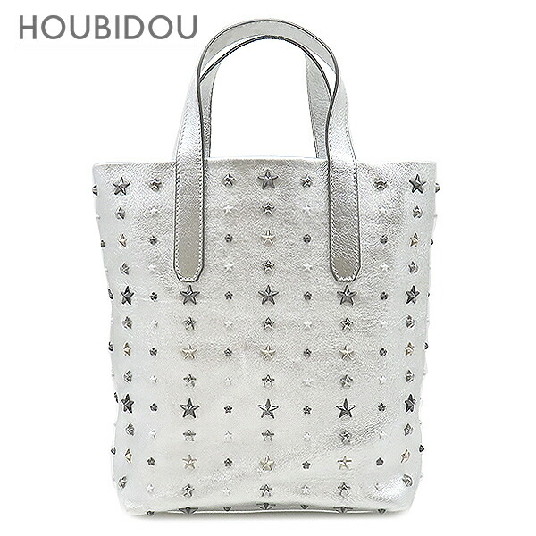 ジミーチュウ JIMMY CHOO 2WAY御徒面子 ソフィア なめし革 しろがね色 しろがね色金具 SOFIA トート 肩肉 星 はやりっ児 スタッズ メタリック 【中古】