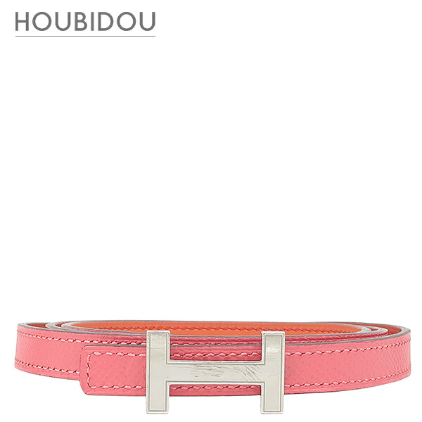 エルメス HERMES ベルト ミニ コンスタンスH ヴォースイフト ヴォーエプソン オレンジ&times;ローズアザレ Hバックル リバーシブル 拡張穴有り A【中古】｜HOUBIDOU 心斎橋店