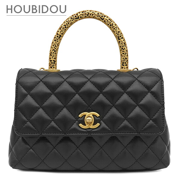 シャネル CHANEL 2WAYバッグ ココハンドル 24 ラムスキン ブラック マットゴールド金具 トップハンドル ココマーク ランダムシリアル 【保存袋】【中古】｜HOUBIDOU 心斎橋店