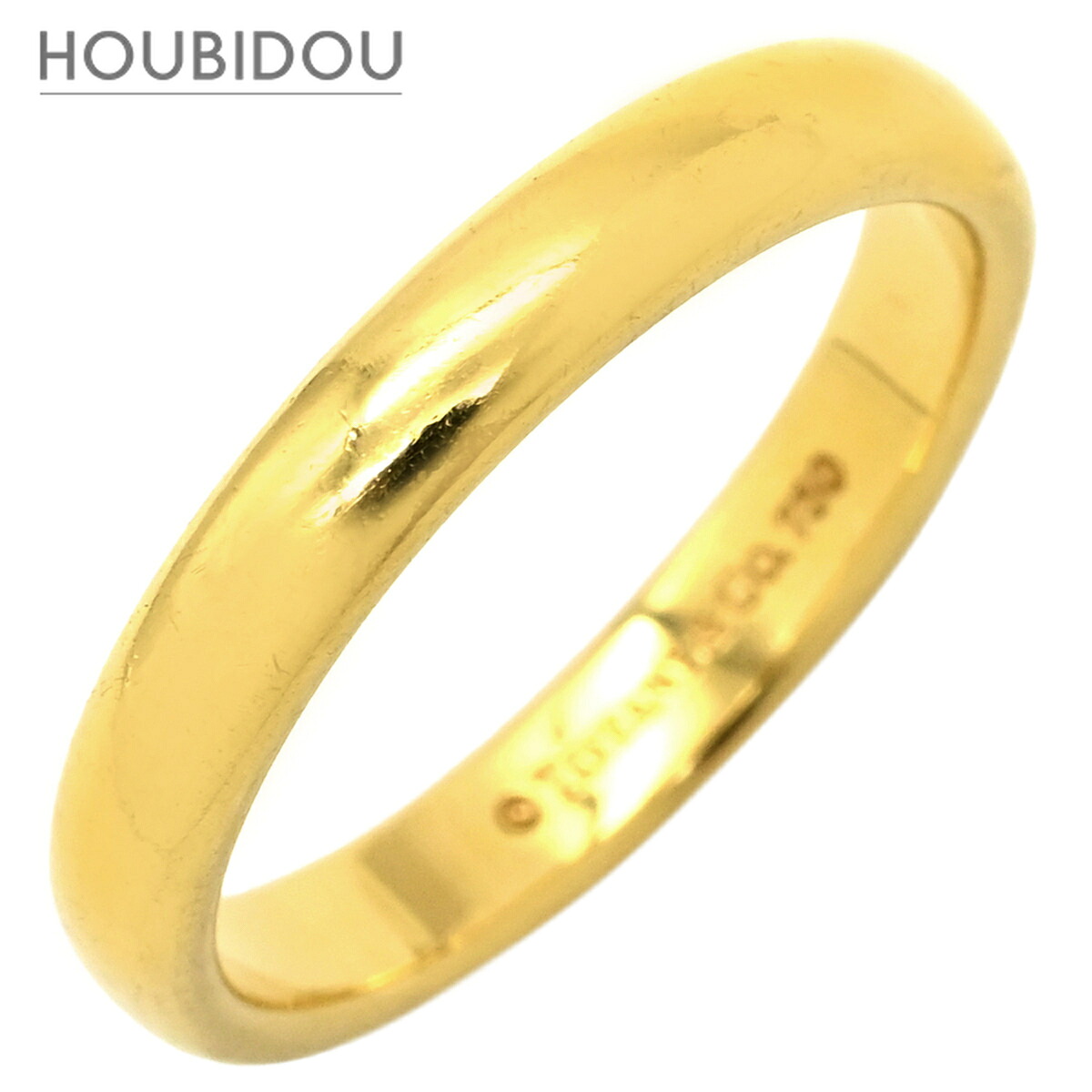 ティファニー Tiffany & Co リング 指輪 バンドリング イエローゴールド T＆Co. 18K 750 YG 甲丸 シンプル 8.5号【中古】｜HOUBIDOU 心斎橋店
