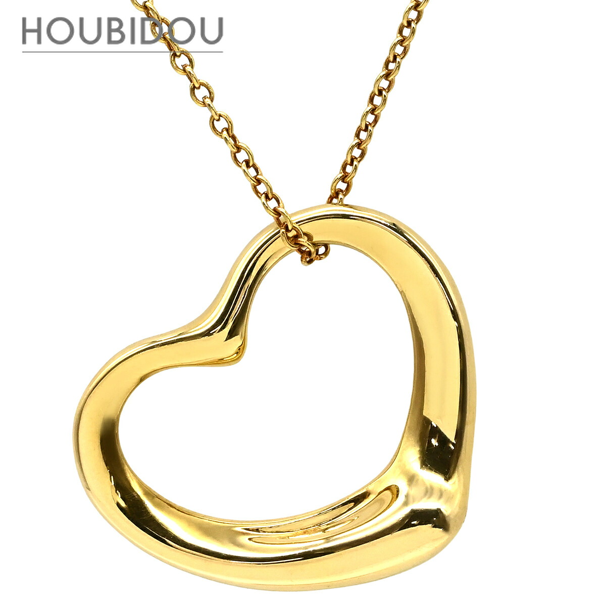 ティファニー Tiffany & Co ネックレス オープンハート イエローゴールド T&Co. 18K 18金 750 YG エルサペレッティ 【中古】|HOUBIDOU 心斎橋店