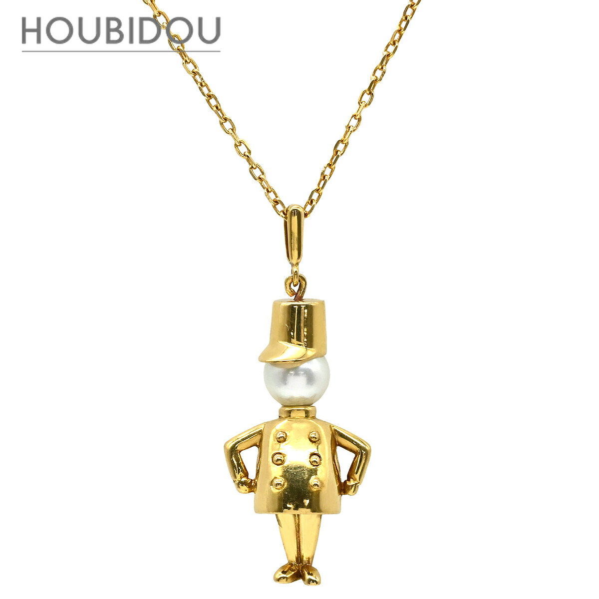 ミキモト MIKIMOTO ネックレス 兵隊モチーフ パール パールホワイト×イエローゴールド ドール MIKIMOTO 18K 18金 Au750 【中古】|HOUBIDOU 心斎橋店