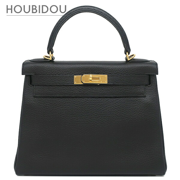 エルメス HERMES 2WAYバッグ ケリー28 内縫い アルデンヌ ブラック ゴールド金具 黒 ハンドバッグ ショルダー □D 【保存袋】【中古】｜HOUBIDOU 心斎橋店 1,008,000円