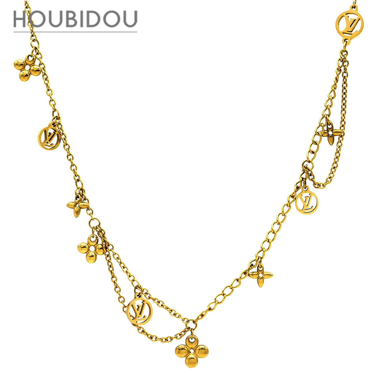 ルイヴィトン LOUIS VUITTON ネックレス コリエ ブルーミング GP ゴールド モノグラムフラワー LVサークル M64855 OB0169 【箱】【中古】｜HOUBIDOU 心斎橋店