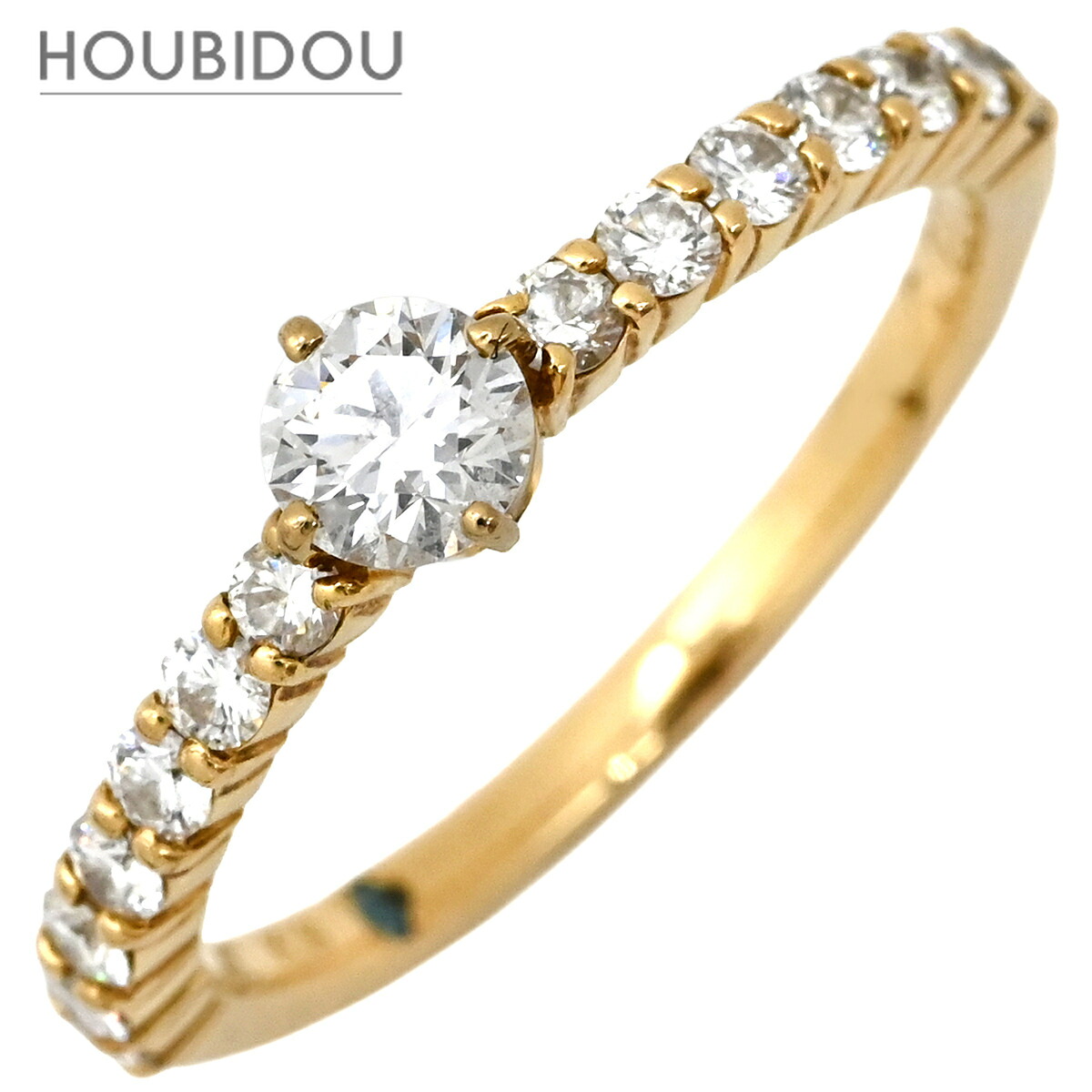 4℃ 4℃ リング 指輪 ダイヤモンド イエローゴールド 18K 750 YG 一文字 1Pブルーダイヤ 10号【中古】｜HOUBIDOU 心斎橋店 53,280円