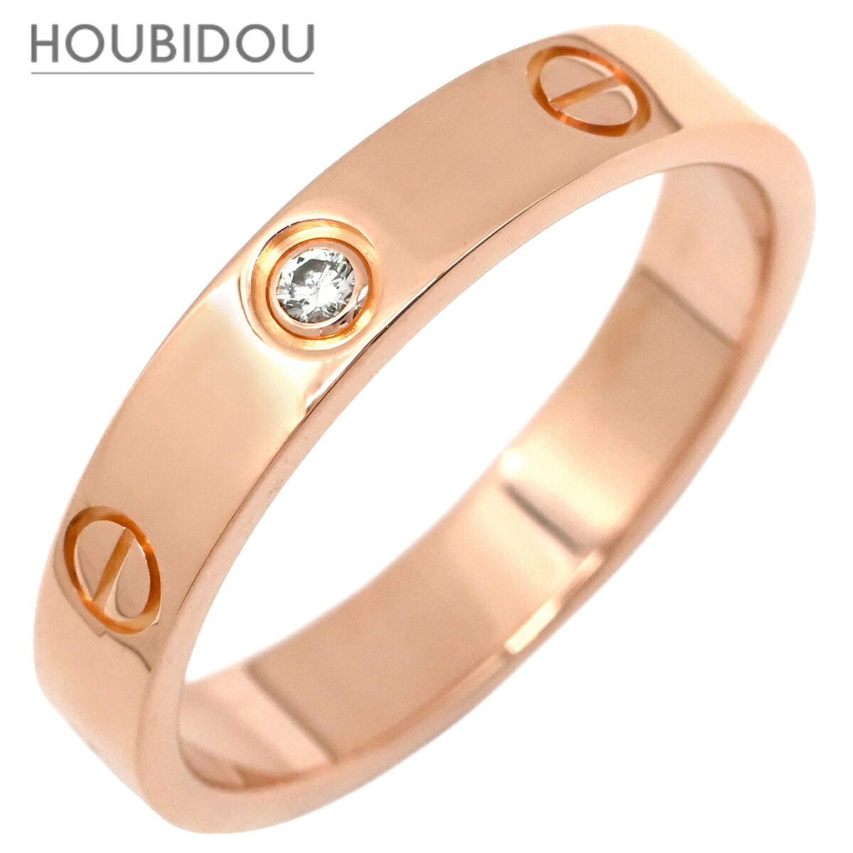 カルティエ Cartier リング 指輪 LOVE ミニラブリング 1Pダイヤ ピンクゴールド #57(JP17) スモールモデル LOVE Ring 750 18K PG 16.5号 B4050700【中古】｜HOUBIDOU 心斎橋店 149,000円
