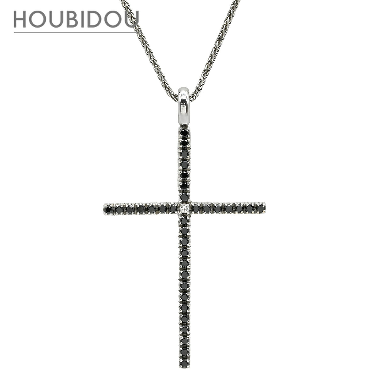 ダミアーニ DAMIANI ネックレス ミステリークロス ダイヤモンド ブラック×ホワイトゴールド ブラックダイヤ 十字架 CROSS ペンダント 【箱】 【保証書】【中古】|HOUBIDOU 心斎橋店