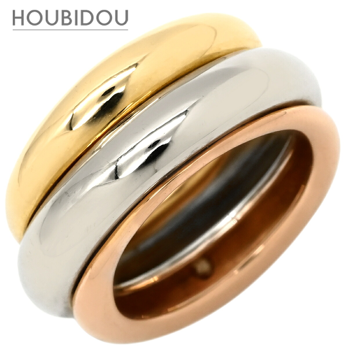カルティエ Cartier リング 指輪 スリーカラーリング ホワイトゴールド&times;イエローゴールド&times;ピンクゴールド 3カラー 3ゴールド Au750 18K 11.5号【中古】｜HOUBIDOU 心斎橋店 237,600円
