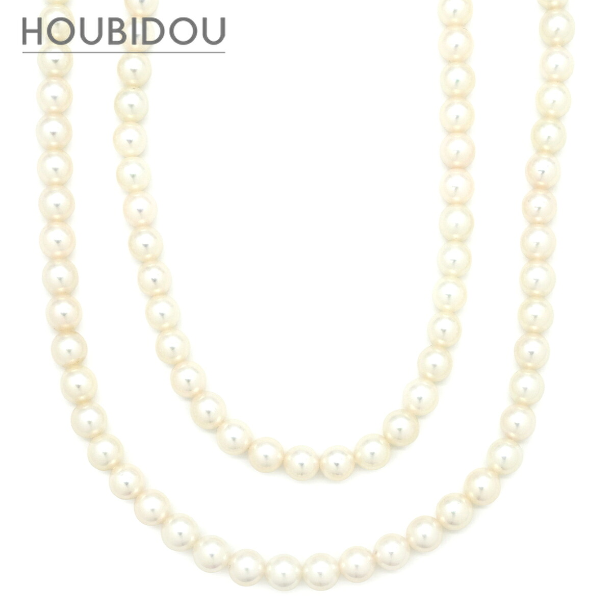 ミキモト MIKIMOTO ネックレス あこやパール ロング パールホワイト×ホワイトゴールド MIKIMOTO 真珠 14K WG 2連 【中古】|HOUBIDOU 心斎橋店
