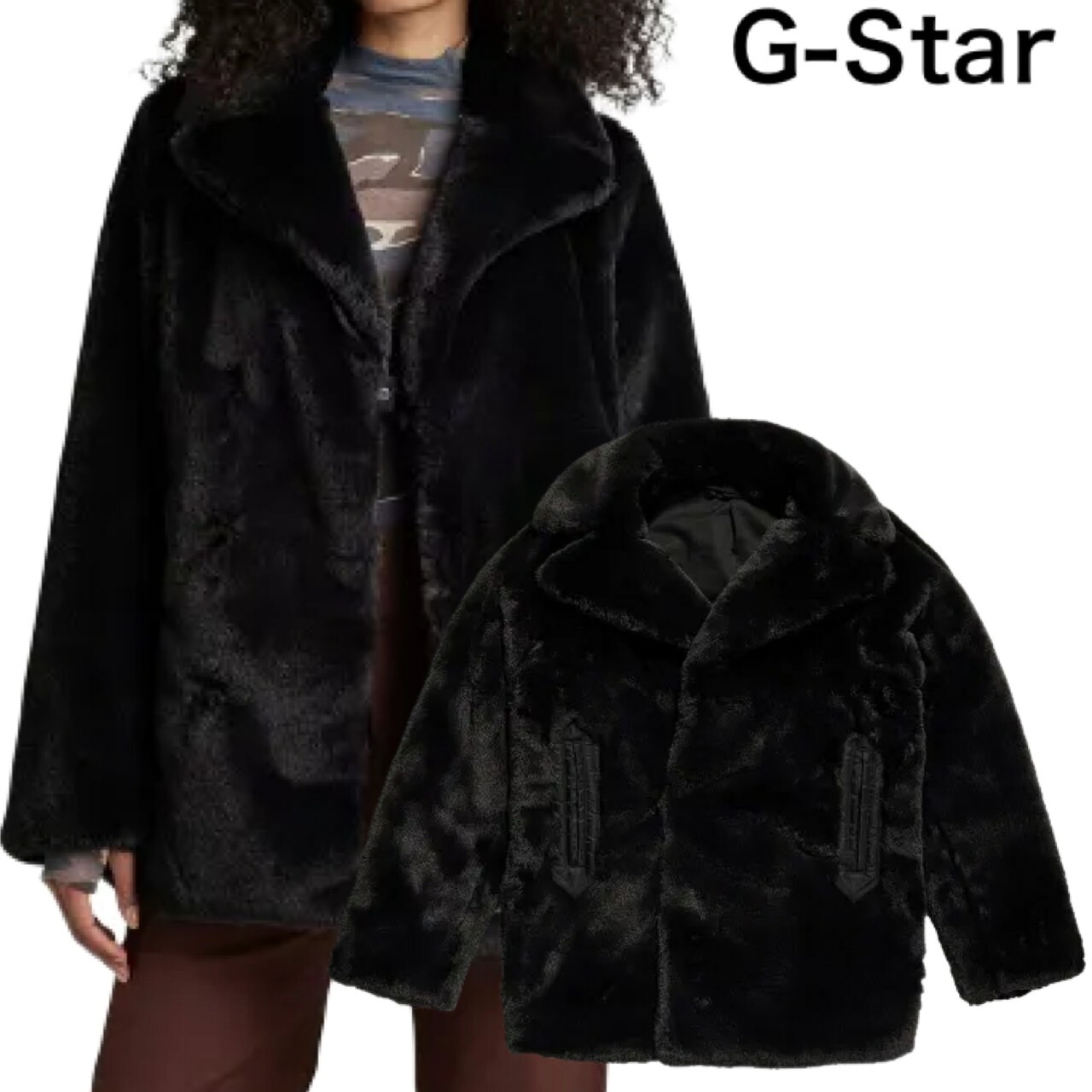 G-Star Raw ジースター ファースト 上衣レディース  置き目品 一般受けブランド名 差し上げ物 差し上げ物 Faux Fur Soft Peacoat