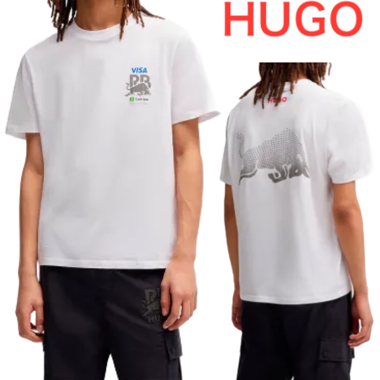 HUGO BOSS ヒューゴボス Tシャツ クルーネック メンズ ロゴ ブランド 大谷翔平 愛用ブランド X Visa Cash App RB25 01 10262283 01|MY COLOR