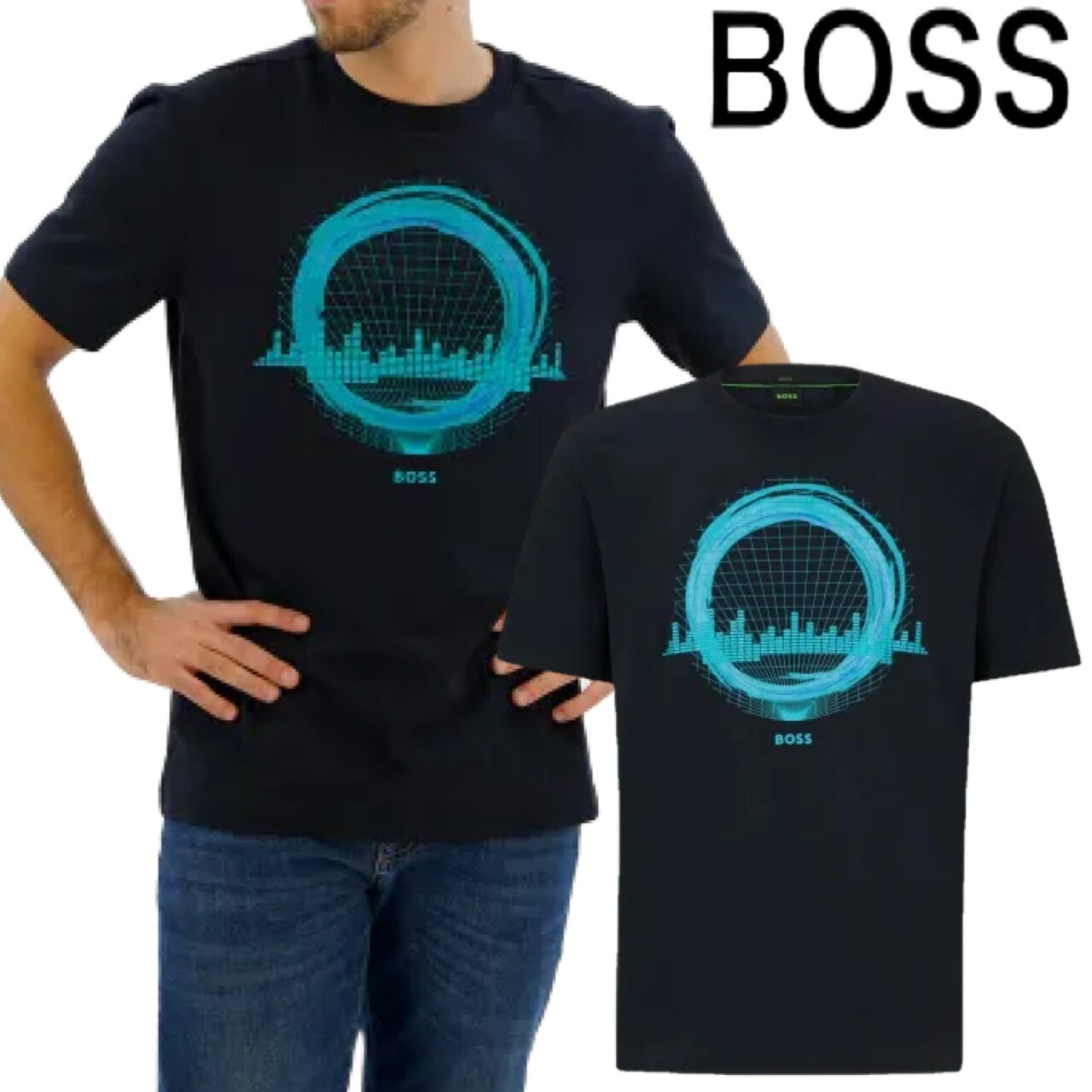 HUGO BOSS ヒューゴボス ティーシャツ T-Shirt 労働者の一団のど首 半袖 プルオーバー メンズ ロゴタイプ ブランド名 大谷翔平 愛用ブランド名 8 10110340