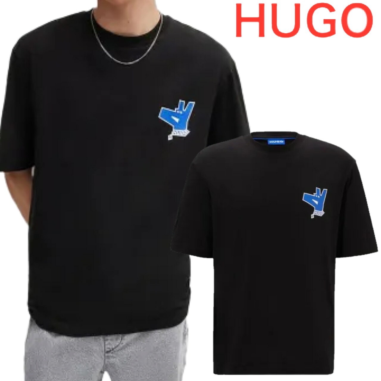 HUGO BOSS ヒューゴボス Tシャツ クルーネック メンズ ロゴ ブランド 大谷翔平 愛用ブランド Nollico 10262283 Blue|MY COLOR