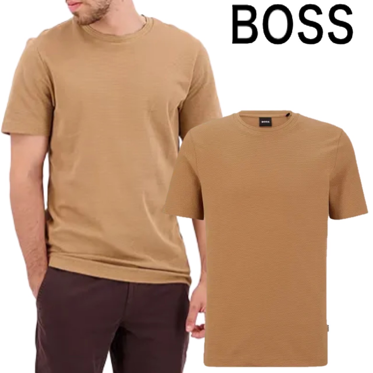HUGO BOSS ヒューゴボス ティーシャツ T-Shirt 労働者の一団のど首 半袖 プルオーバー メンズ ロゴタイプ ブランド名 大谷翔平 愛用ブランド名 Tiburt 240 10231018 01