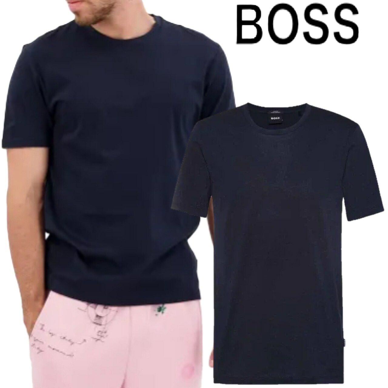 HUGO BOSS ヒューゴボス ティーシャツ T-Shirt 労働者の一団のど首 半袖 プルオーバー メンズ ロゴタイプ ブランド名 大谷翔平 愛用ブランド名 Tessler 150