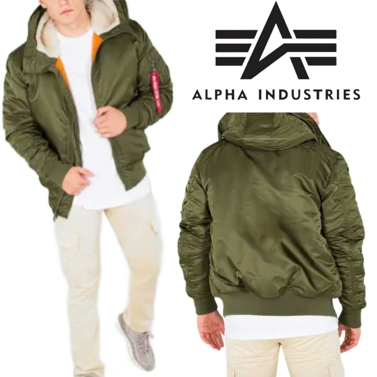 アルファ　ALPHA MA-1 フライトジャケット　リバーシブル　カーキ Alpha Industries 送料無料 アルファインダストリーズ