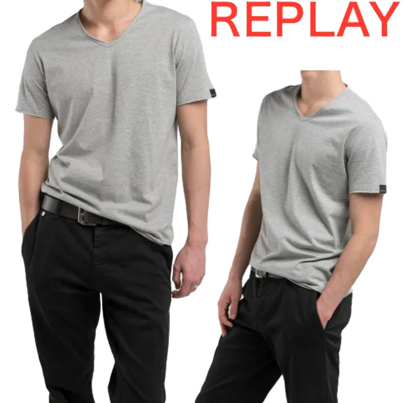 REPLAY リプレイ クルーネック Vネック Tシャツ メンズ レディース ユニセックス オールシーズン ファッション 正規品 ブランド プレゼント ギフト M3591A.000.2660|MY COLOR