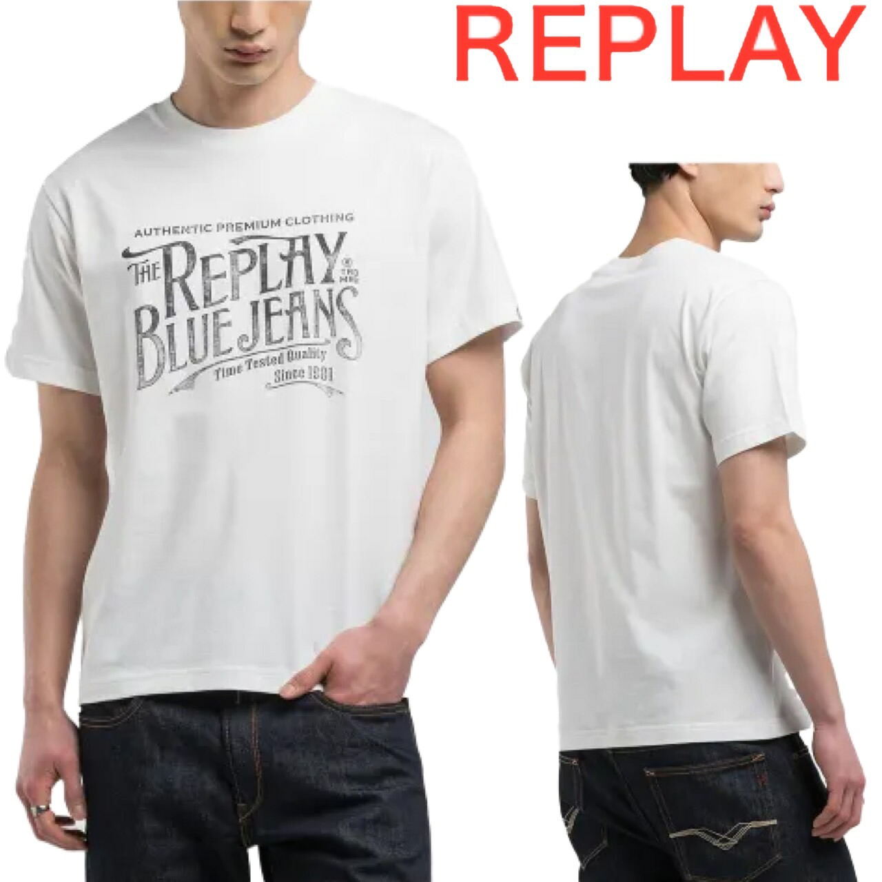 REPLAY リプレイ クルーネック Tシャツ メンズ レディース ユニセックス オールシーズン ファッション 正規品 ブランド プレゼント ギフト M3042.000.2660|MY COLOR