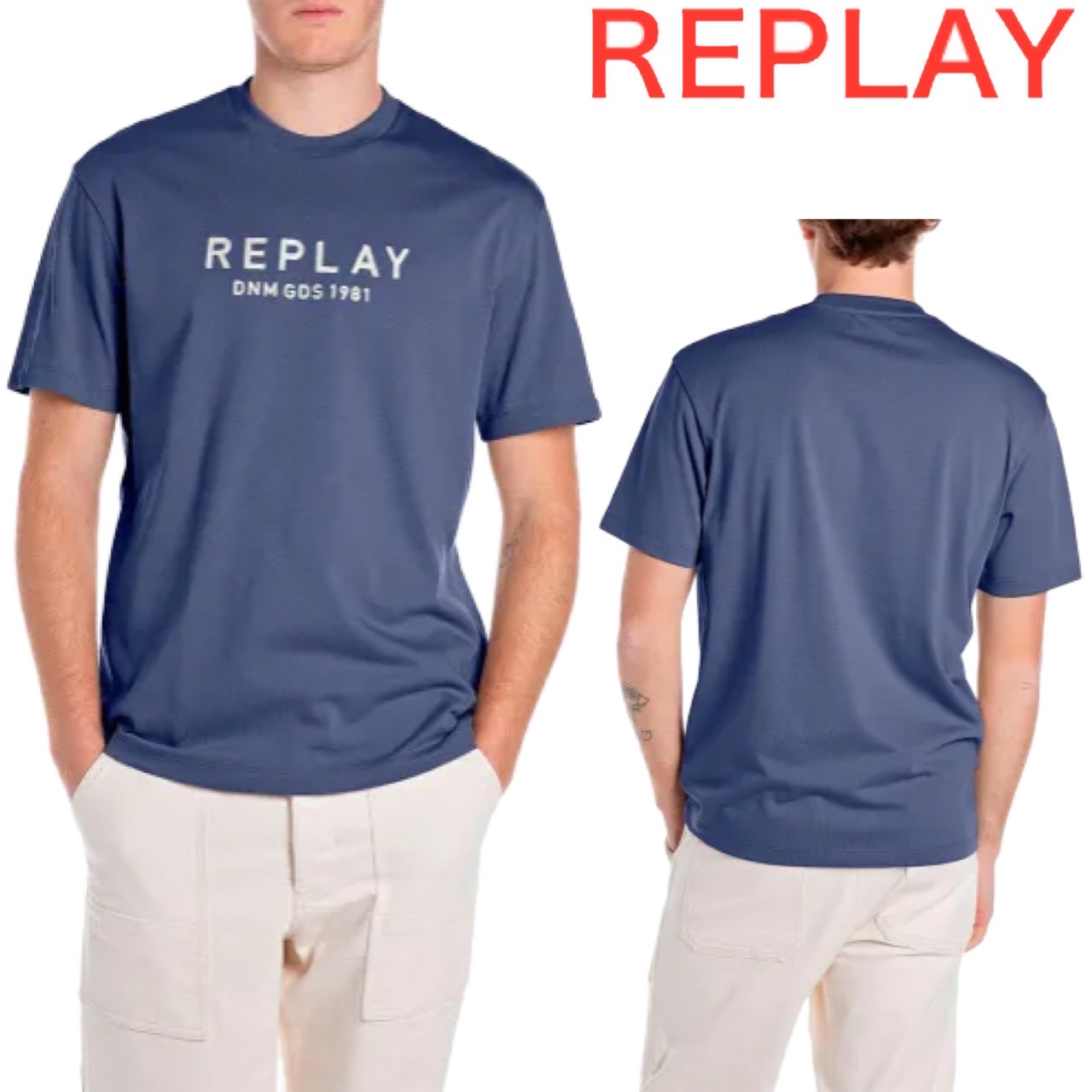 REPLAY リプレイ クルーネック Tシャツ メンズ レディース ユニセックス オールシーズン ファッション 正規品 ブランド プレゼント ギフト M3019.000.22662|MY COLOR