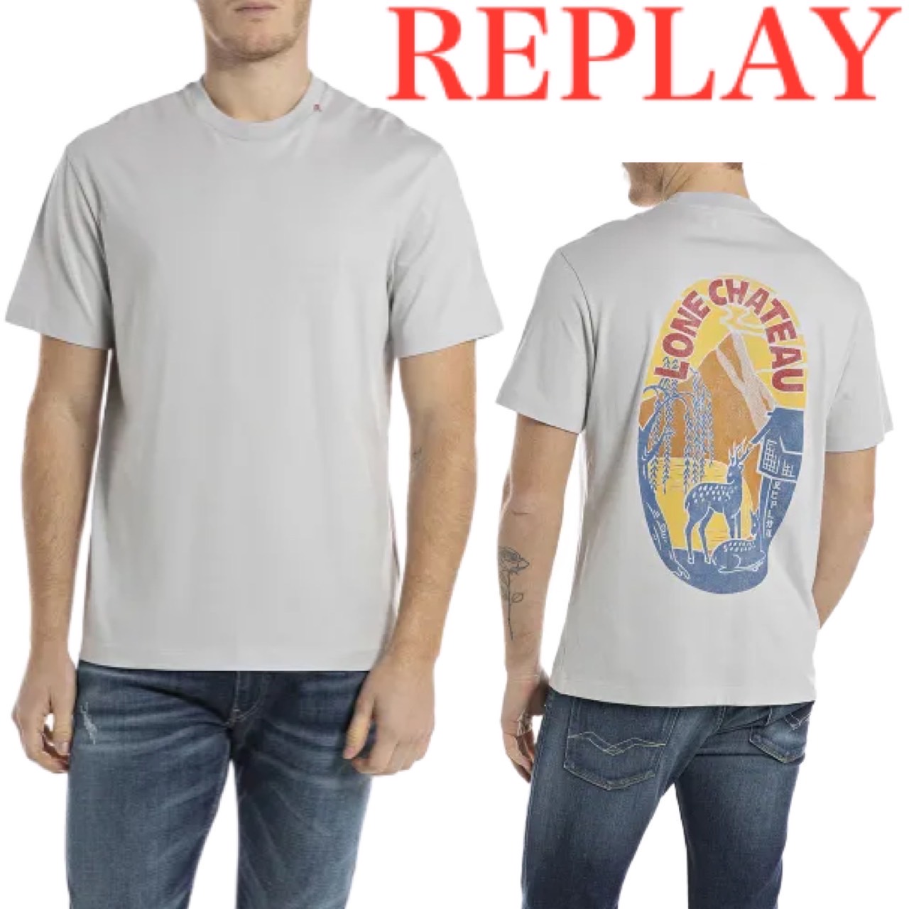 REPLAY リプレイ クルーネック Tシャツ メンズ レディース ユニセックス ファッション 正規品 ブランド プレゼント ギフト M3280.000.23608P｜MY COLOR