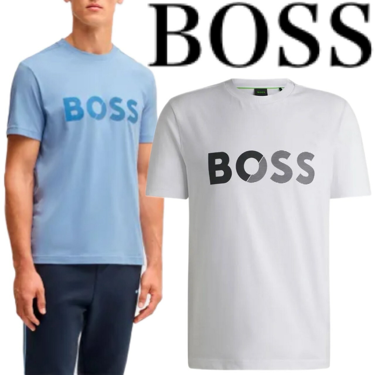 HUGO BOSS ヒューゴボス プルオーバー 労働者の一団素っ首 半袖 プルオーバー メンズ ロゴタイプ 置き目品  ブランド名 大谷翔平 運動選手 愛用 ブランド名 Tape Logo