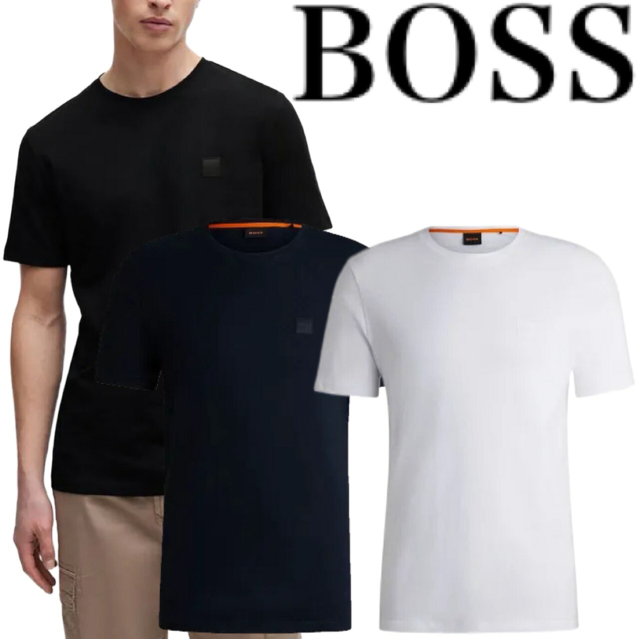 HUGO BOSS ヒューゴボス プルオーバー 労働者の一団素っ首 半袖 プルオーバー 3枚仕掛ける メンズ ロゴタイプ 置き目品  ブランド名 大谷翔平 運動選手 愛用 ブランド名 Tales 10242631