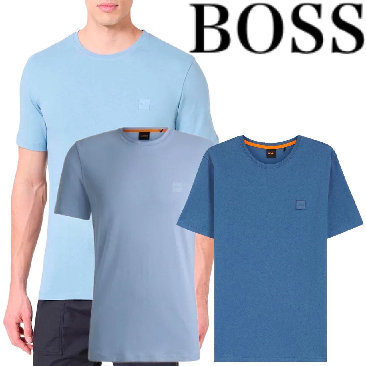 HUGO BOSS ヒューゴボス プルオーバー 労働者の一団素っ首 半袖 プルオーバー 3枚仕掛ける メンズ ロゴタイプ 置き目品  ブランド名 大谷翔平 運動選手 愛用 ブランド名 Tales 10242631