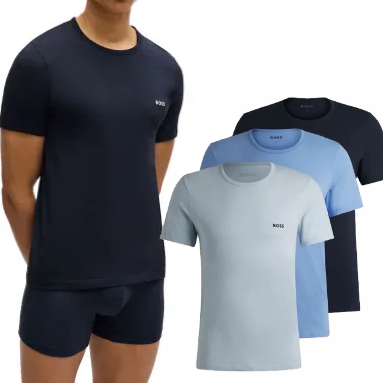 HUGO BOSS ヒューゴボス ティーシャツ 3枚書き割り T-Shirt 労働者の一団のど首 半袖 ティーシャツ メンズ ロゴタイプ 一色合い or マルチ色合い 定まり品  愛用ブランド名 大谷翔平 運動選手 BOSS Classic 10267939 古典派音楽