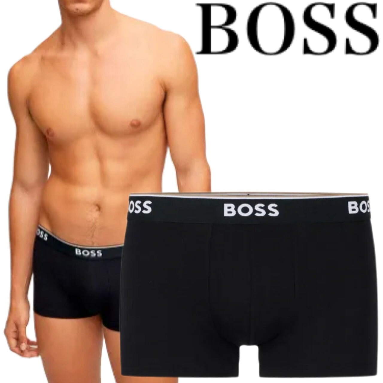 【お得な3枚仕かける】HUGO BOSS ヒューゴボス  ボクサーズボン下 決まり品 格好のいい 差し上げ物 差し上げ物 大谷翔平運動選手 愛用ブランド名 御膳上等感 Power インナー・下着・ナイトウェア-インナー・下着-ボクサーパンツ