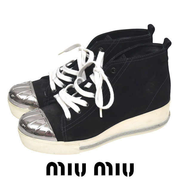 ミュウミュウ　ハイカットスニーカー 中古・古着通販】MIU MIU (ミュウミュウ) ハイカットスニーカー