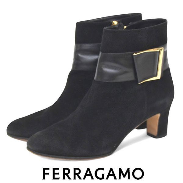 フェラガモ　バーガンディ レザー ショートブーツ 楽天市場】送料無料 本物 SalvatoreFerragamo サルヴァトーレ