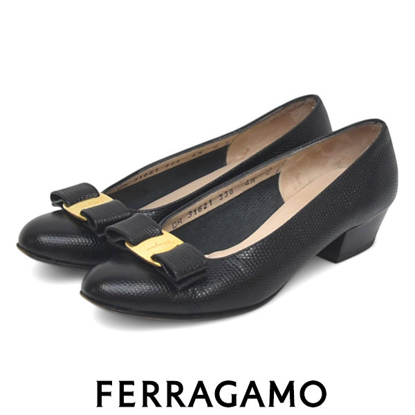 未使用 Salvatore Ferragamo ヴァラリボン パンプス ネイビー 美品】Salvatore Ferragamoパンプス ヴァラ ネイビー 未使用