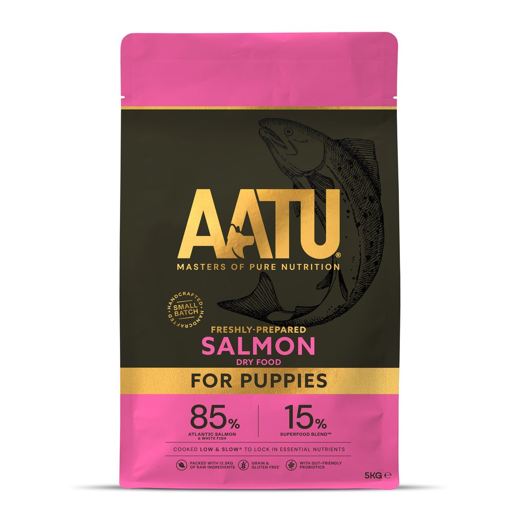 AATU 犬用 アートゥー パピーサーモン 5kg ドッグフード 素っ気ないボンネット アレルギー反応 グレインフリー グルテン無償性