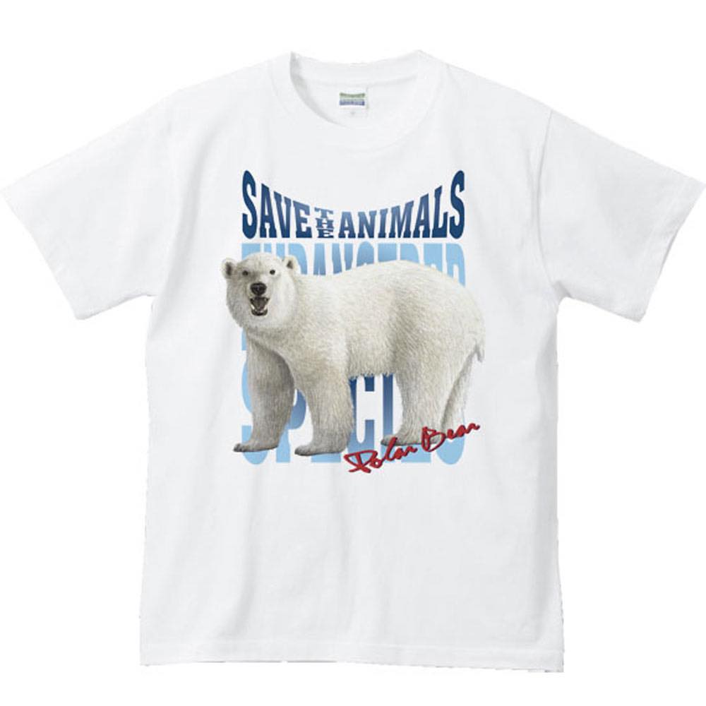 楽天市場】白クマ=ホッキョクグマ（絶滅危惧動物）／長袖Tシャツ