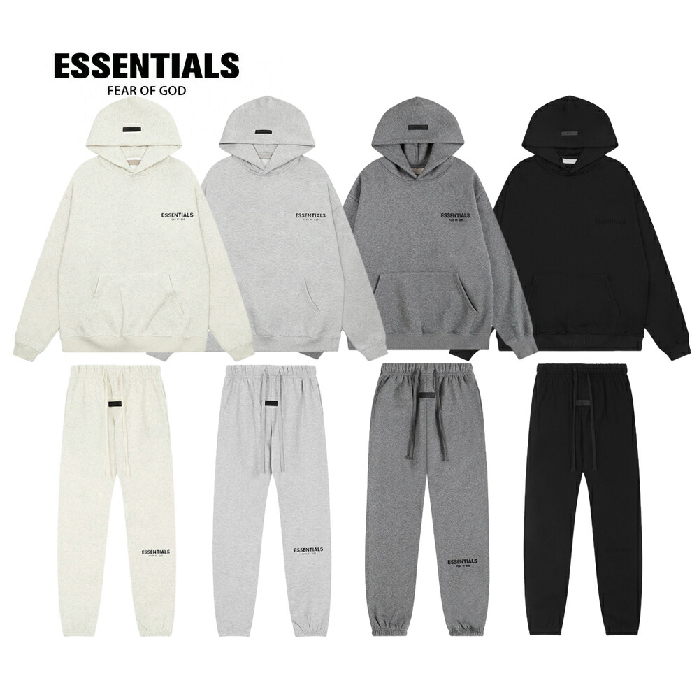 【期間限定10％クーポン】ESSENTIALS エッセンシャルズ パーカーズボンセット 2点セット人気 大きいサイズ プルパーカー フード付き 長袖トップス トレーナー ゆったり カジュアル 柔らかい 男女兼用 2点　S-XL
