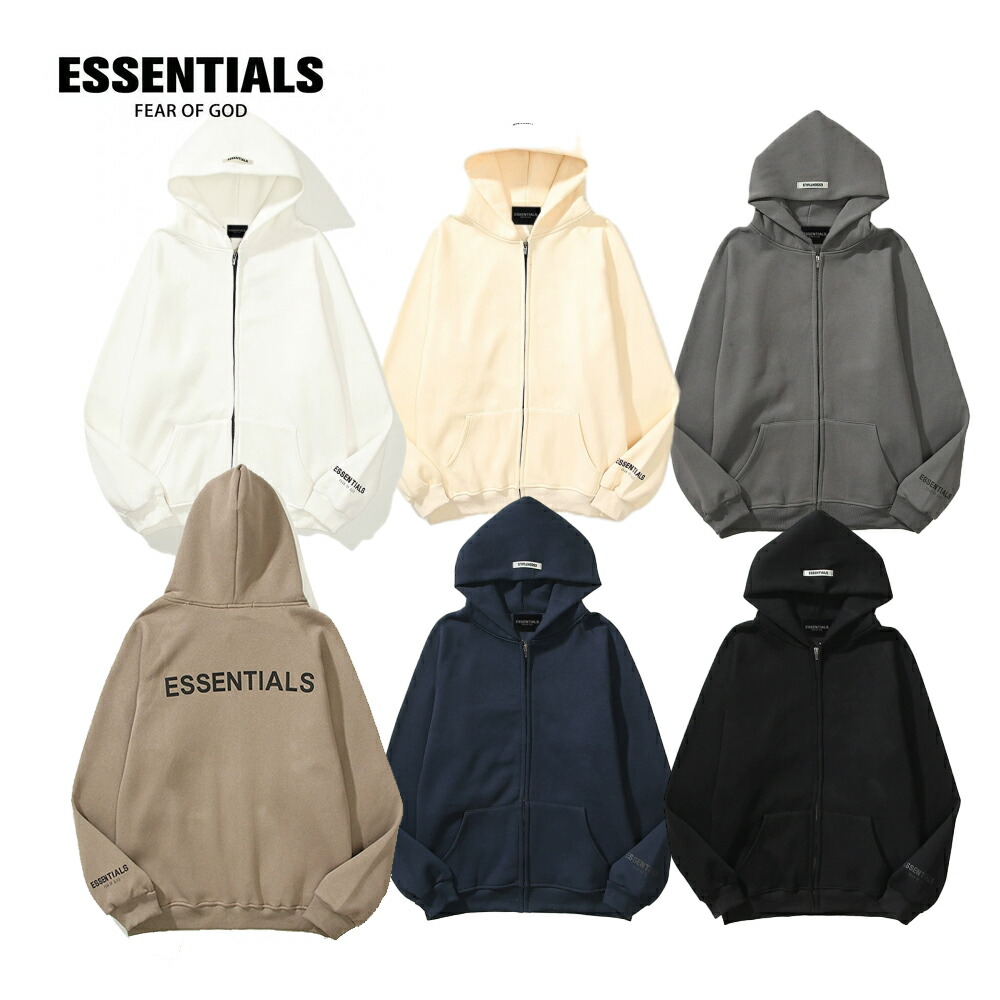 ESSENTIALS パーカー　エッセンシャルズ トレーナー オープンシャツ ジップアップ　大きい サイズ おしゃれ スポーツ フード付き かっこいい 人気 プルオーバー カジュアル 柔らかい肌触り 快適 春服 秋服 冬服｜マイファースト 8,100円