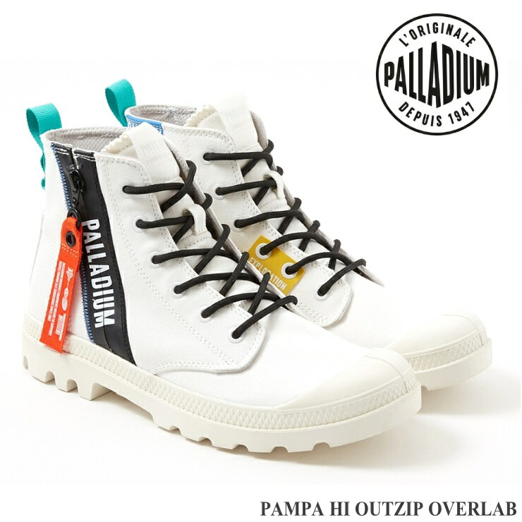 パラディウム スニーカー PALLADIUM PAMPA HI OUTZIP OVERLAB 78725-116 STAR WHITE メンズ ハイカットスニーカー