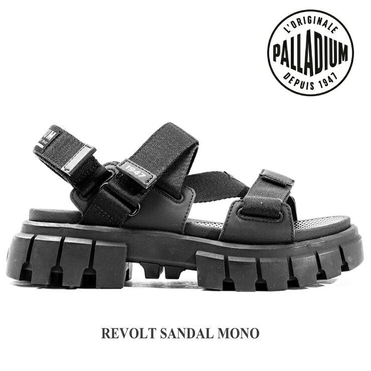 パラディウム レディース サンダル PALLADIUM REVOLT SANDAL MONO 98578-008 BLACK レディース 厚底サンダル
