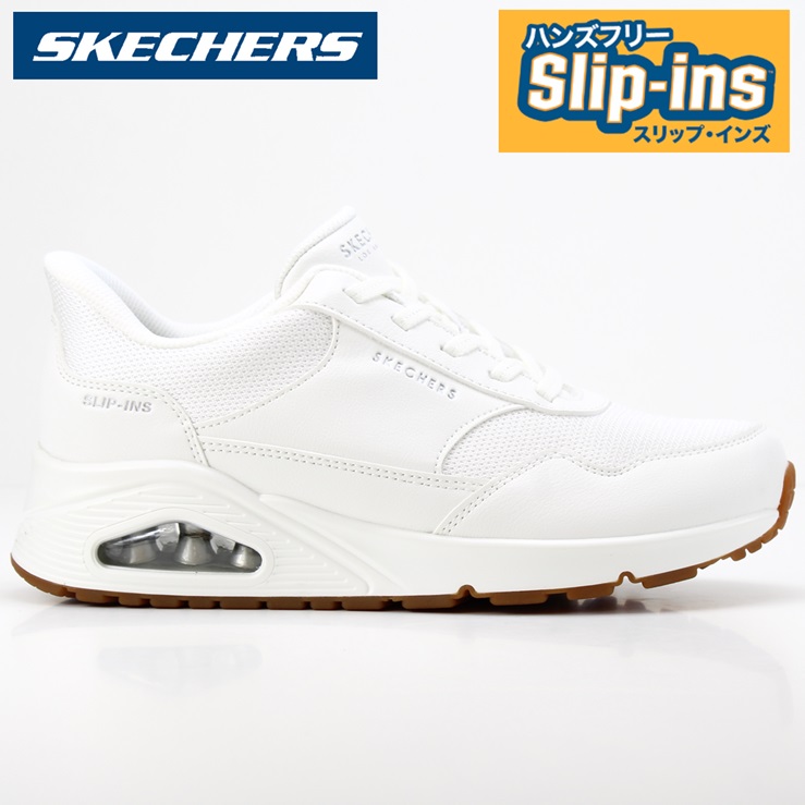 スケッチャーズ UNO レディース スニーカー SKECHERS Hands Free Slip-ins UNO-BANKSIA 177117W WHT ウノ-バンクシア スケッチャーズ ハンズフリー スリップインズ