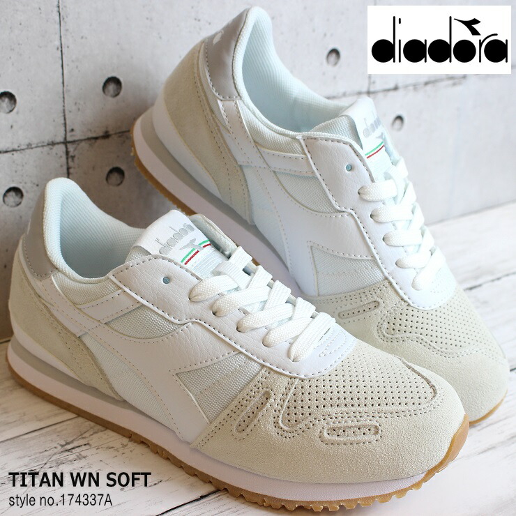 楽天市場 ディアドラ スニーカーdiadora Titan Wn Soft a 0006 Whiteメンズ レディース レトロランニング スニーカー フットパークヌシセ