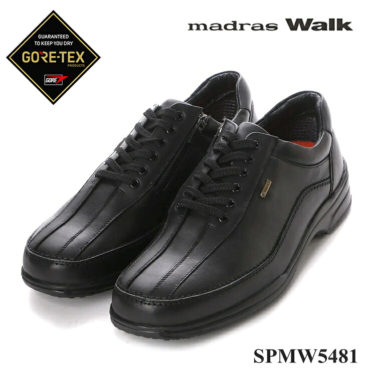 マドラスウォーク ゴアテックス madras walk SPMW5481 ブラック ビジカジシューズ ロングノーズ カジュアルシューズ ドレスシューズ GORE-TEX ウォーキングシューズ 革靴 紳士靴 通勤 撥水 16,170円